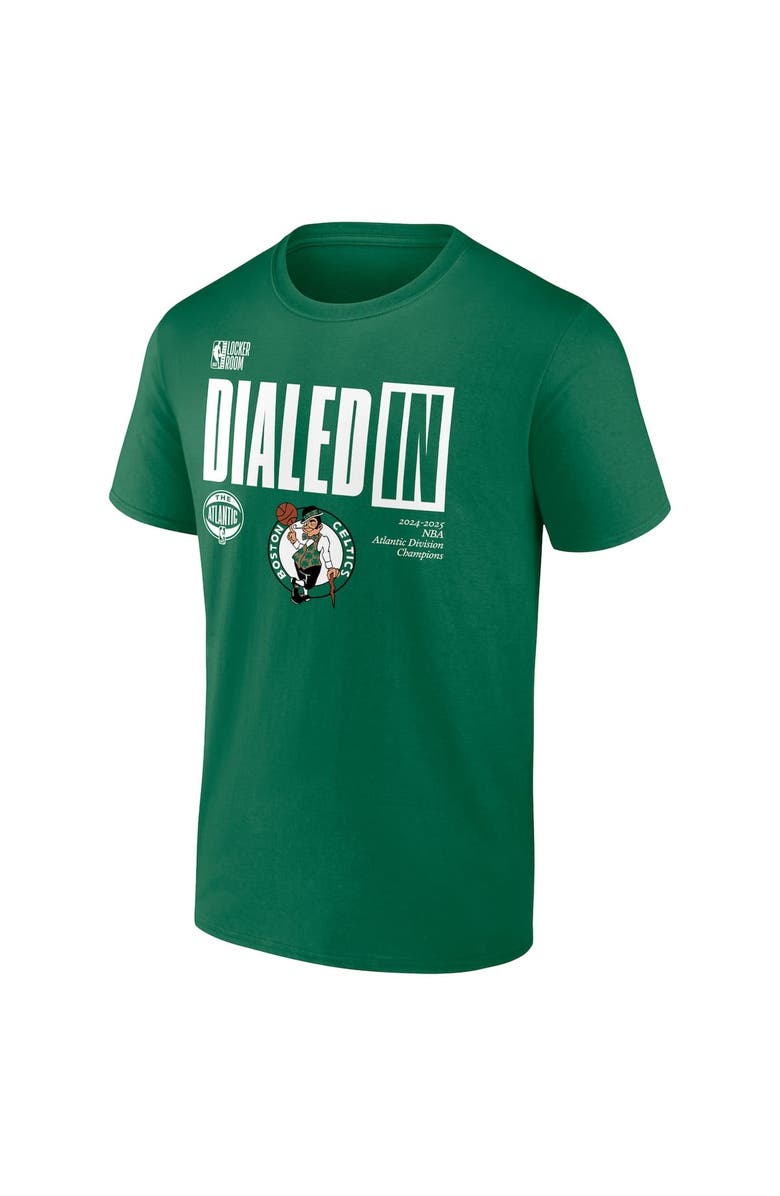 FANATICS Men's Fanatics  Kelly Green Boston Celtics 2025 Atlantic Division Champions Locker Room T-Shirt, Alternate, color, 