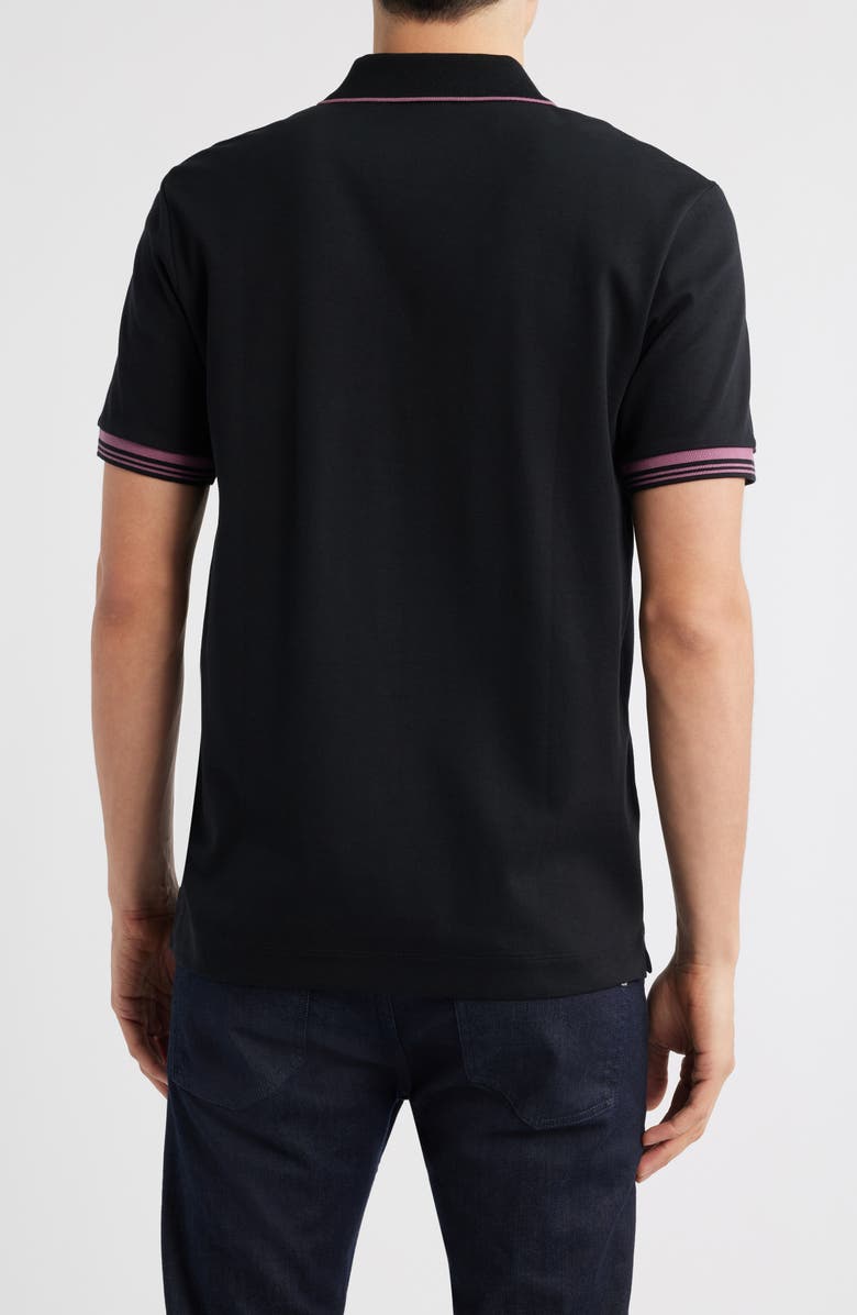 BOSS Parlay Tipped Cotton Polo, Alternate, color, Black