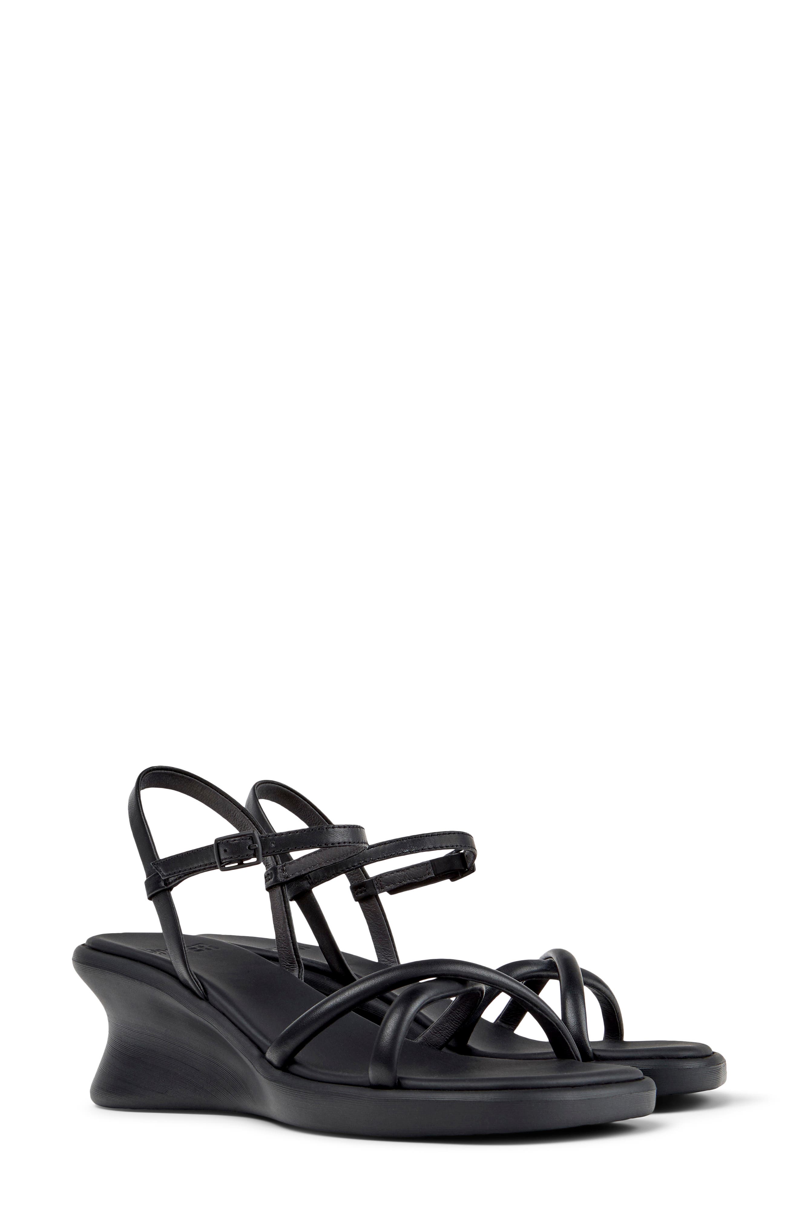 Camper Louise Wedge Sandal, Main, color, Black