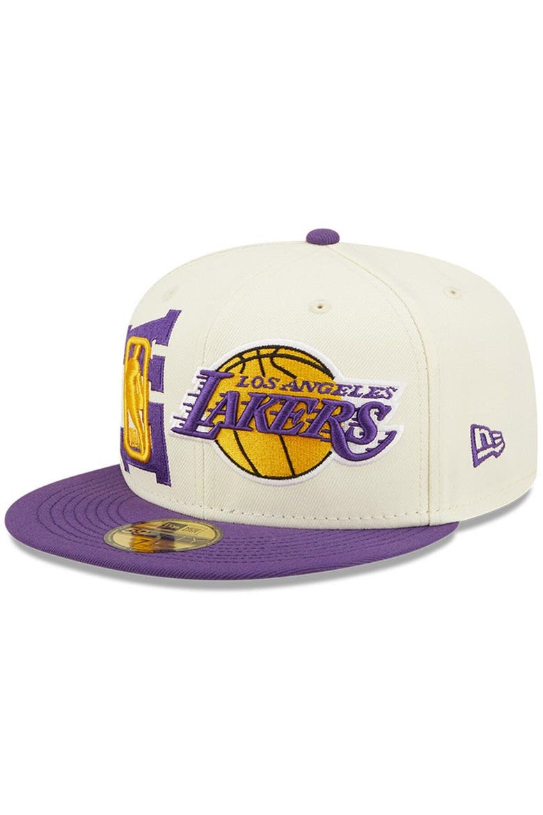 Men's New Era Cream/Purple Los Angeles Lakers 2022 NBA Draft 59FIFTY Fitted Hat, Main, color, Purple