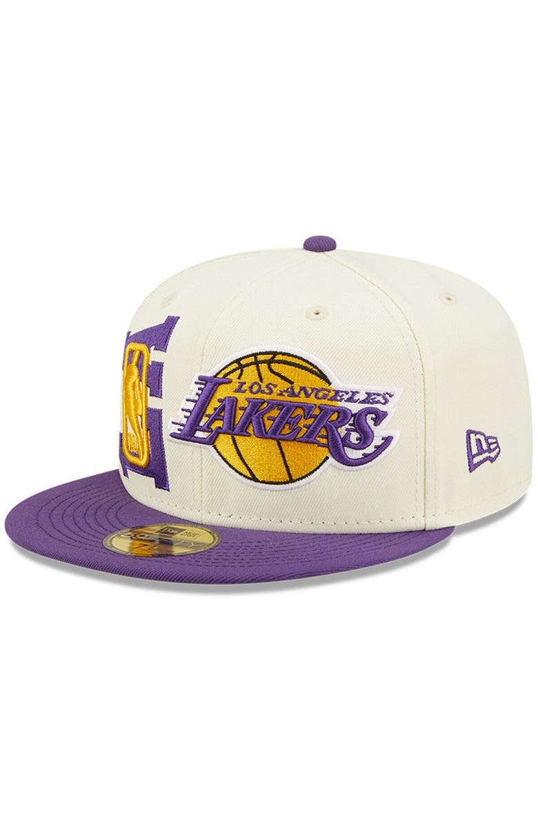 New Era Men's New Era Cream/Purple Los Angeles Lakers 2022 NBA Draft 59FIFTY Fitted Hat, Main, color, Purple
