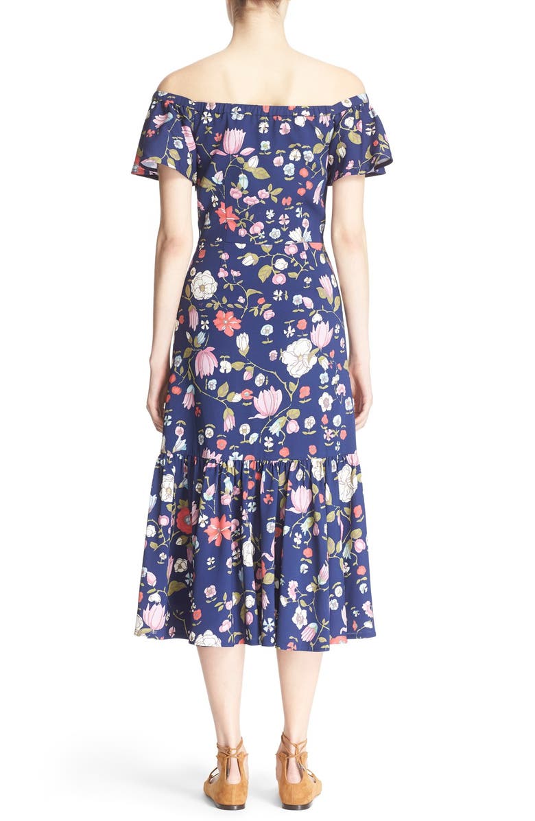 Rebecca Taylor Off the Shoulder Floral Print Dress, Alternate, color,