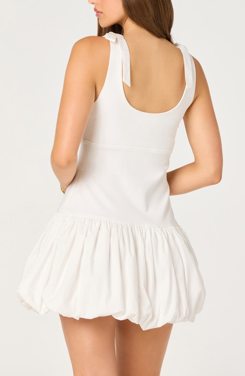 ASTR the Label Kaci Tie Shoulder Bubble Hem Minidress, Alternate, color, White