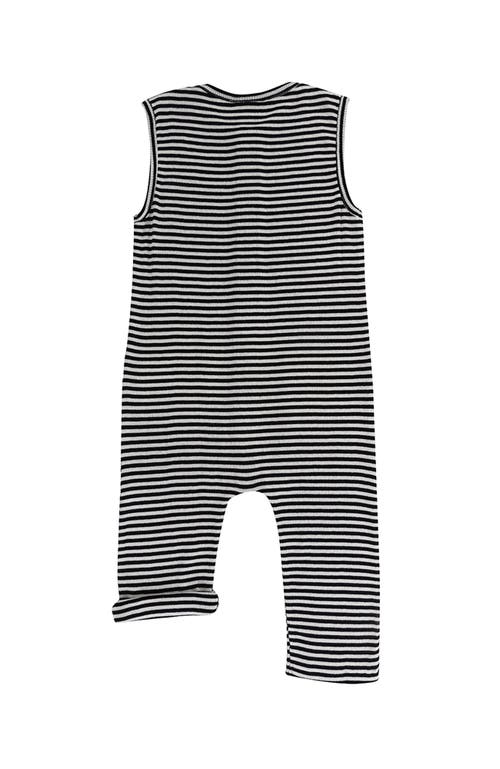Turtledove London Kids Organic Cotton Rib Romper In Black