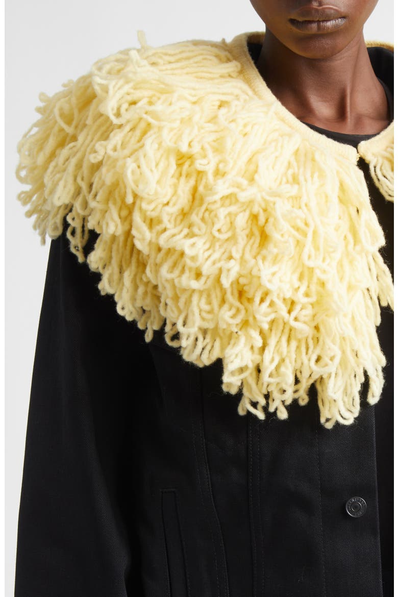 Wool Blend Fringe Collar, Alternate, color, BUTTER