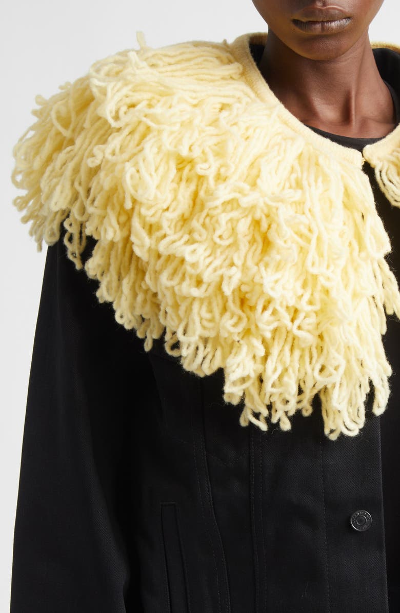 Diotima Wool Blend Fringe Collar, Alternate, color, Butter