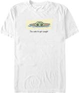 Star Wars: The Mandalorian and Grogu Mens Star Wars The Mandalorian and Grogu Too Cute To Get Caught T Shirt