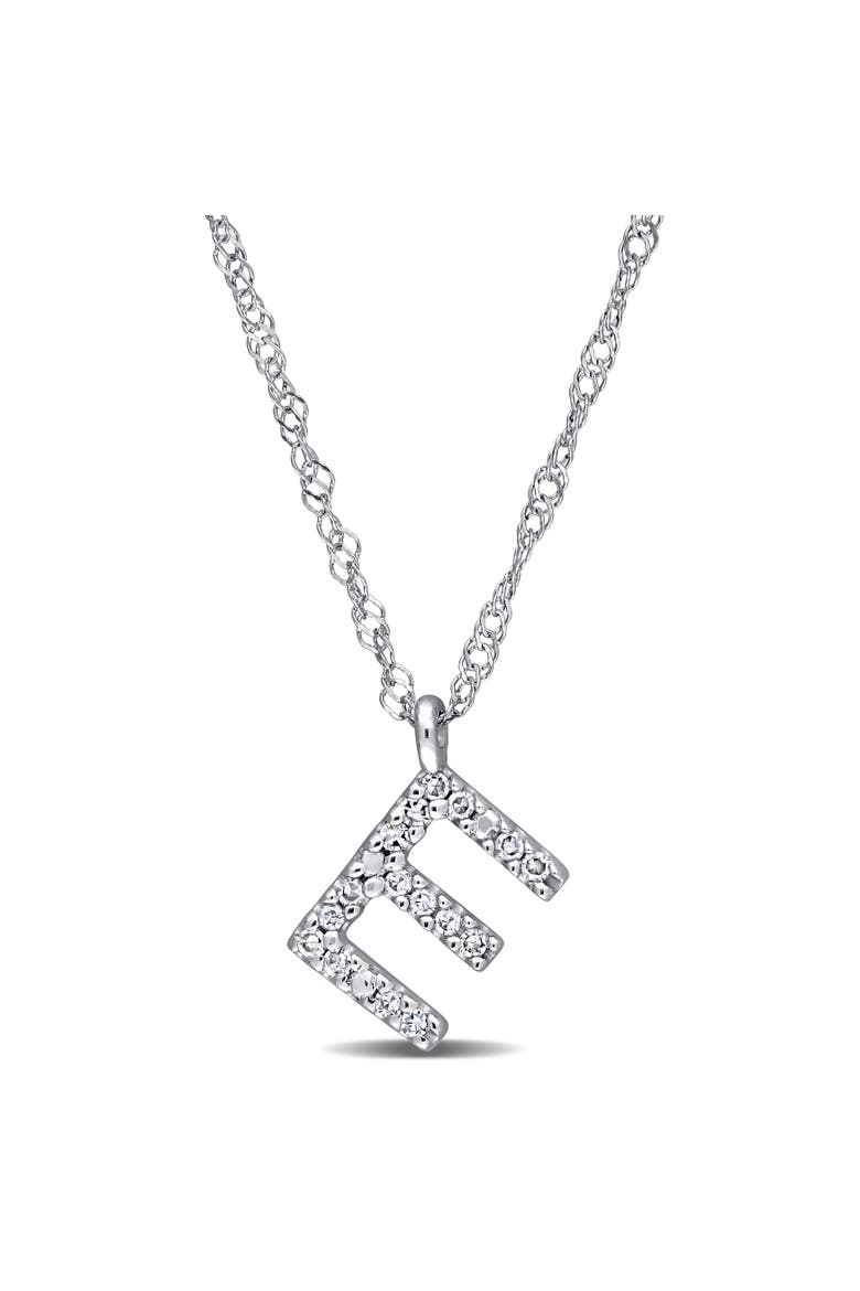 Diamond Initial Pendant Necklace 14k, Main, color, E