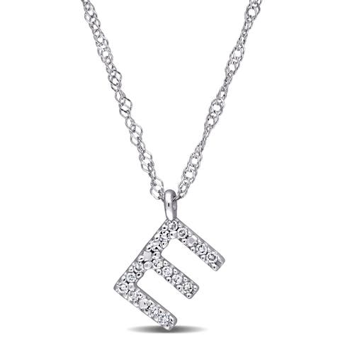Diamond Initial Pendant Necklace 14k