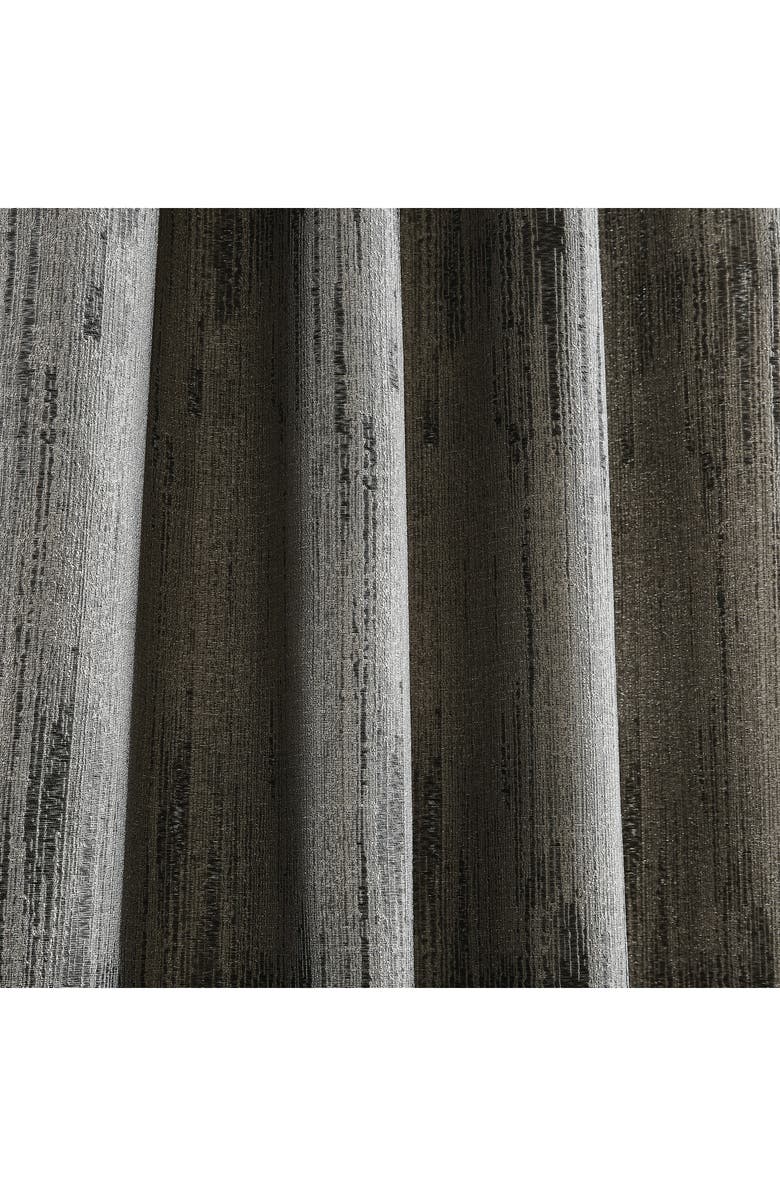 DKNY Basalt Jacquard Set of 2 Grommet Top Curtain Panels, Alternate, color, Black Ice