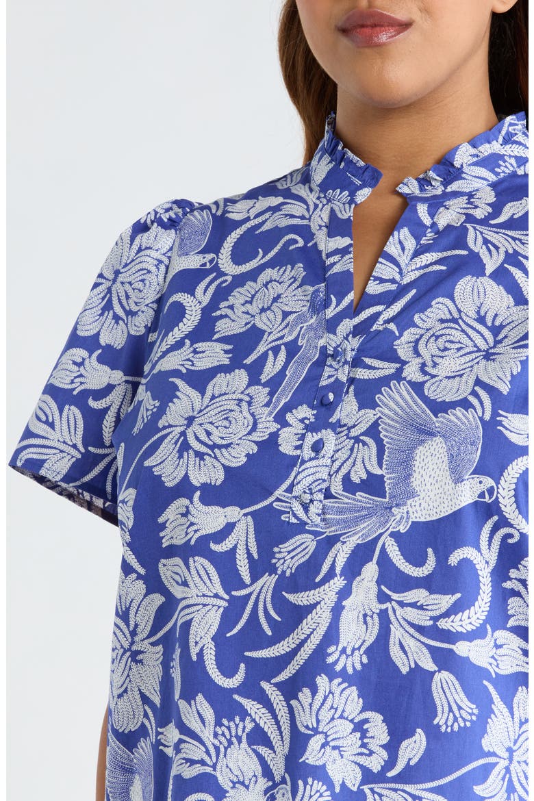 Mixed Print Cotton Top, Alternate, color, NAVY-WHITE