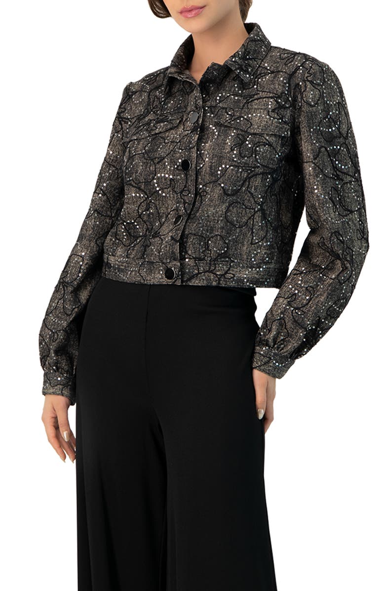 IVONNE Fantasy Denim Jacket, Main, color, Black