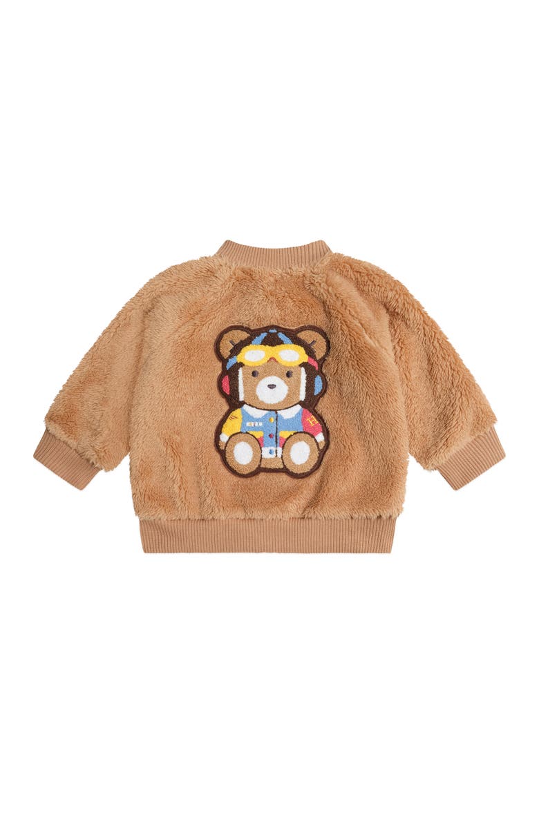 Huxbaby Pilot Huxbear Fur Jacket, Alternate, color, Caramel