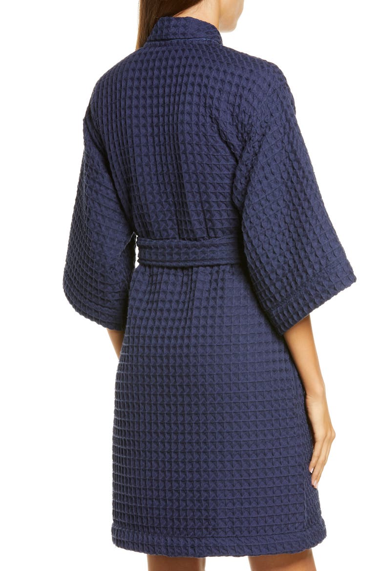 Modern Waffle Robe, Alternate, color, NAVY PEACOAT