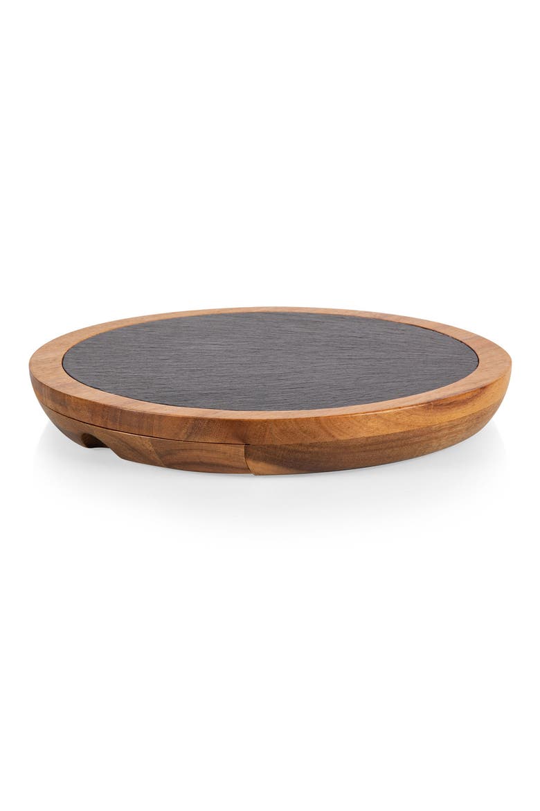 Acacia and Slate Serving Board with Cheese Tools, Main, color, BLACK