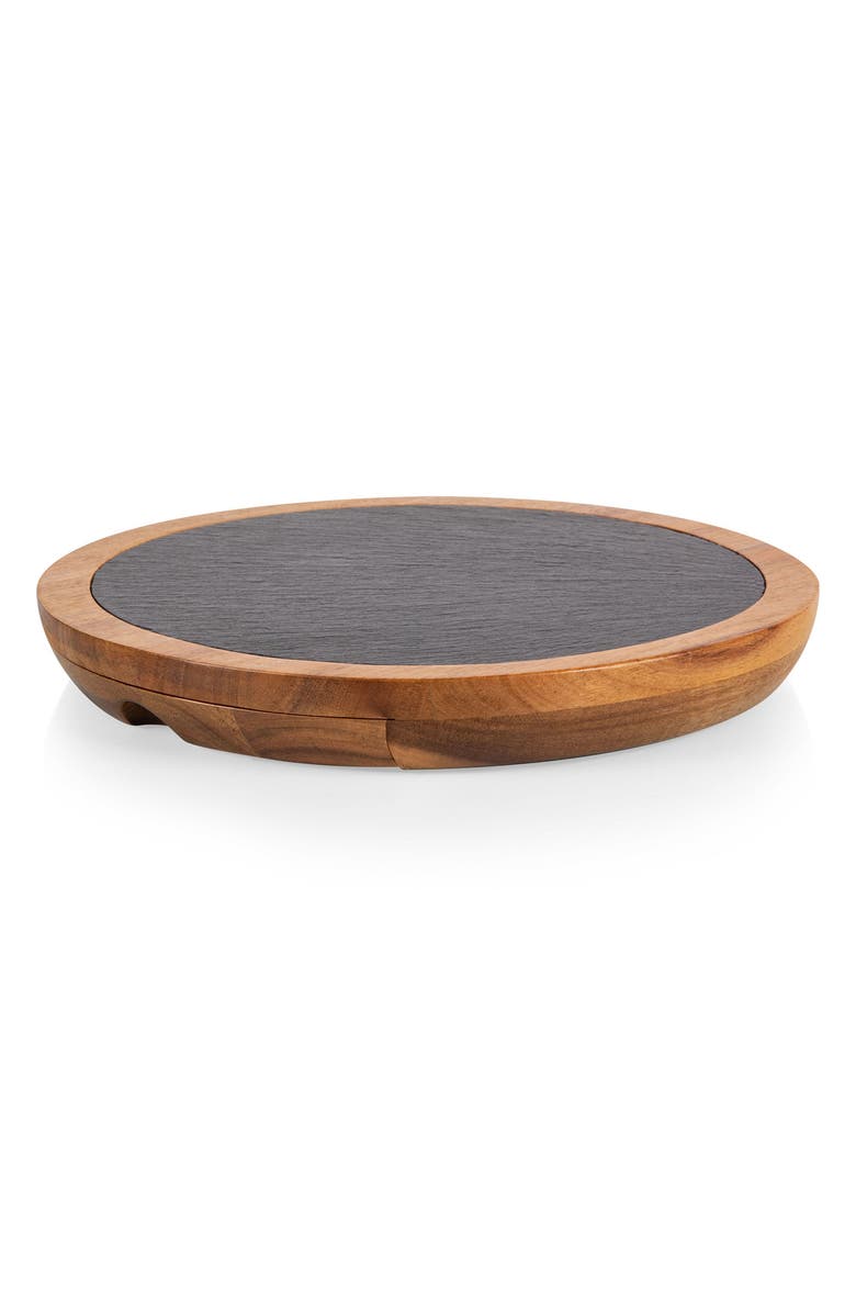 Picnic Time Acacia and Slate Serving Board with Cheese Tools, Main, color, 