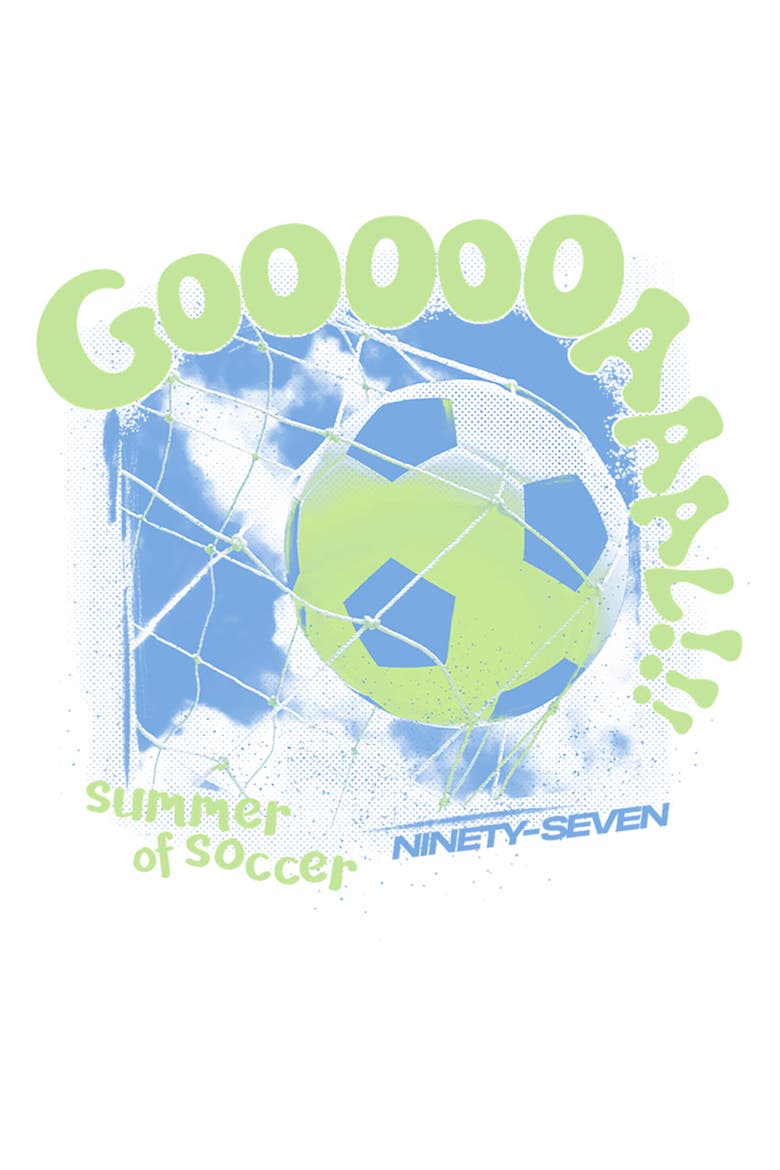 Girls' Summer of Soccer and Goals T-Shirt, Alternate, color, White