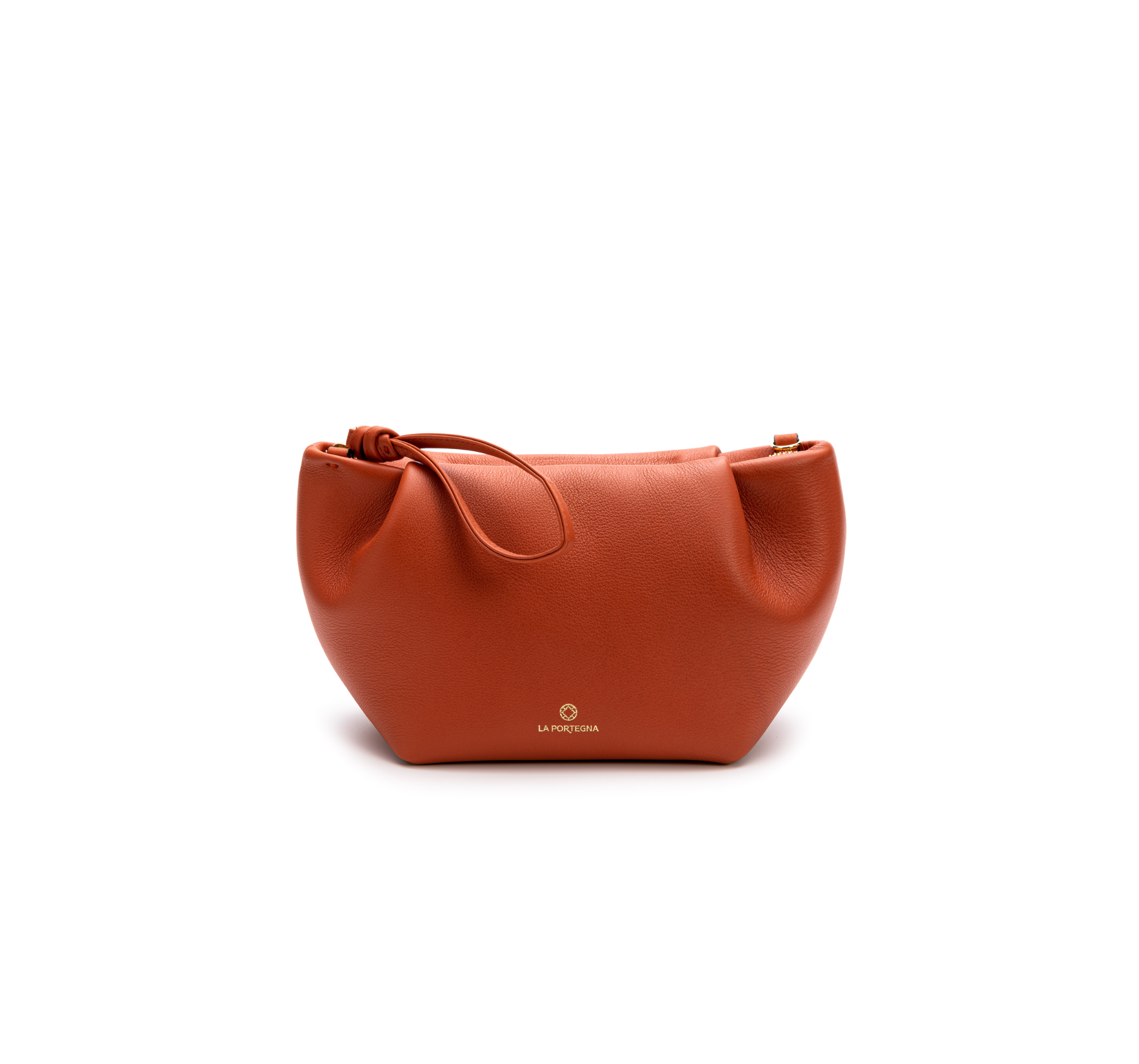 LA PORTEGNA Martita Small Leather Clutch Bag With Shoulder Strap, Main, color, Oxide