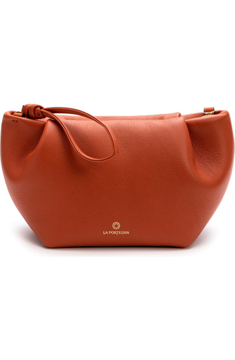 LA PORTEGNA Martita Small Leather Clutch Bag With Shoulder Strap, Main, color, Oxide