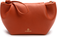 LA PORTEGNA Martita Small Leather Clutch Bag With Shoulder Strap