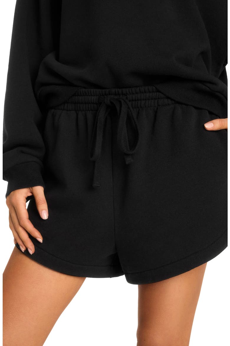 Dawn Cotton Drawstring Shorts, Main, color, BLACK