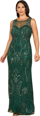 LARA New York Beaded High Neckline Gown