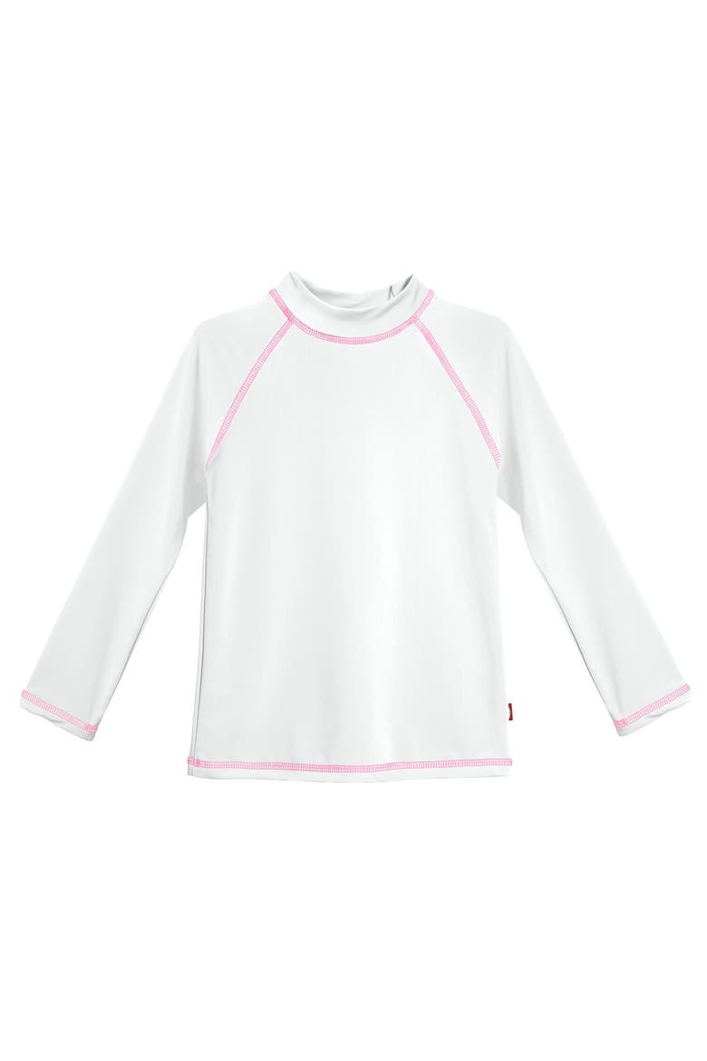 Baby Girls UPF 50+ Long Sleeve Rashguard, Alternate, color, White