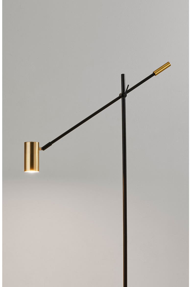 Collette LED Floor Lamp, Alternate, color, BLACK WITH ANTIQUE BRASS