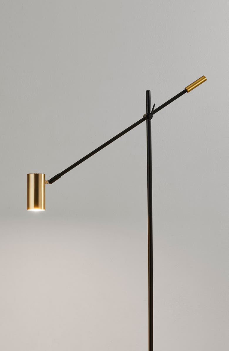 ADESSO LIGHTING Collette LED Floor Lamp, Alternate, color, Black With Antique Brass