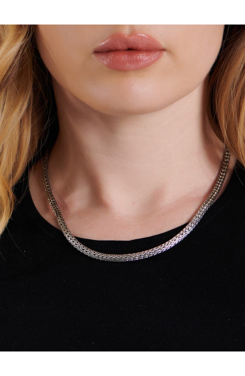 DEVATA Dragon Bone Oval 5mm Chain Necklace in Sterling Silver, 16", Alternate, color,