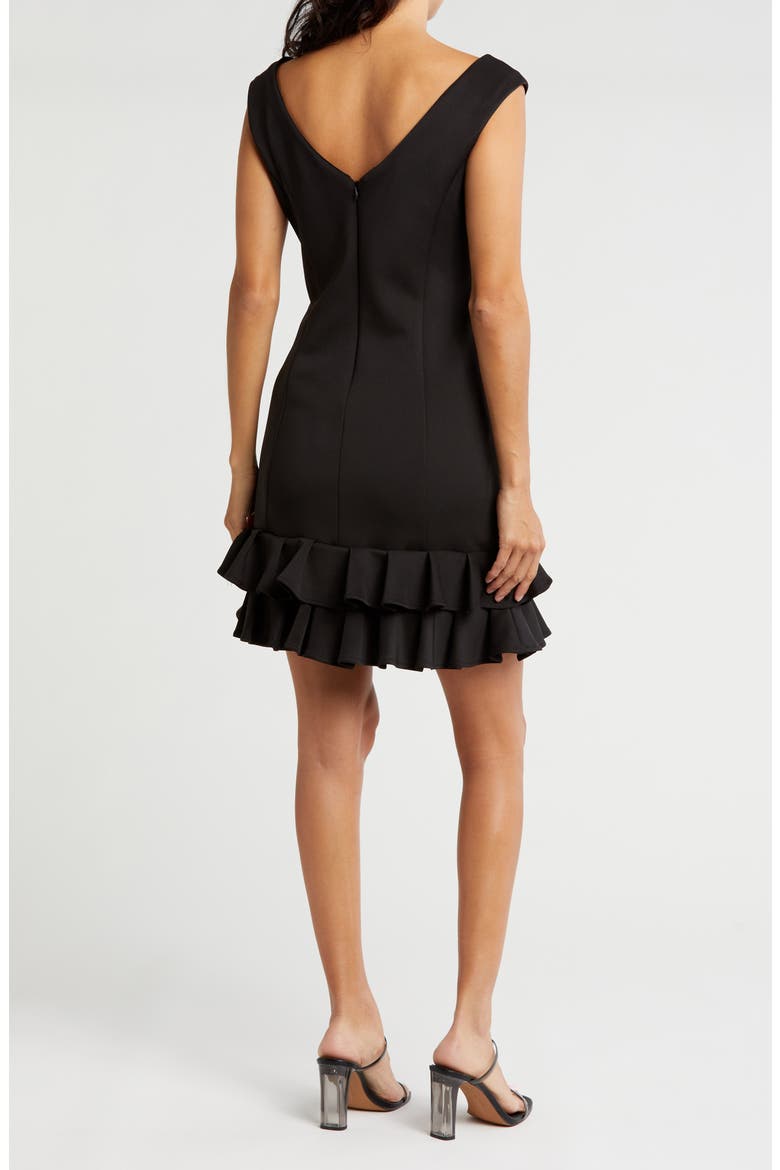 Sleeveless Ruffle Hem Dress, Alternate, color, BLACK