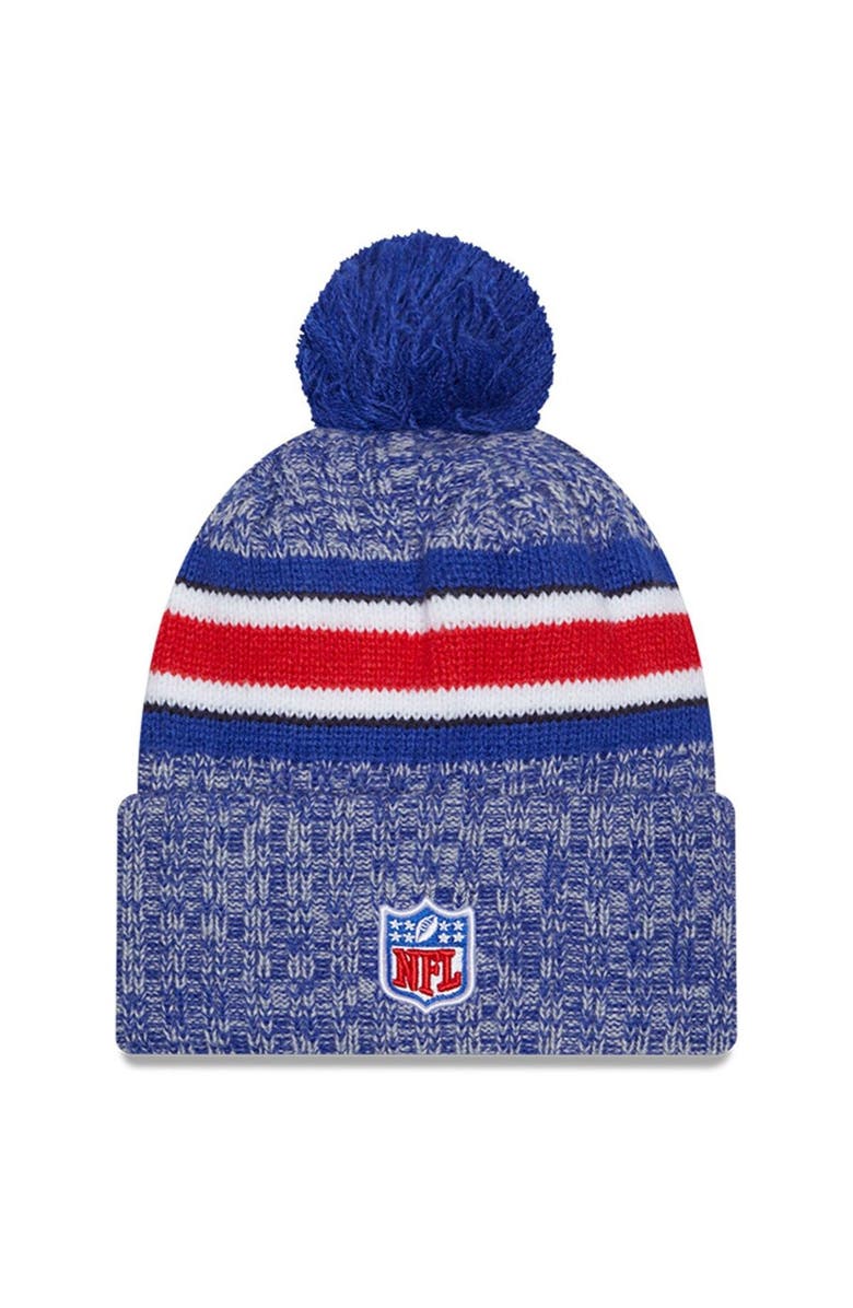 New Era Men's New Era  Royal Buffalo Bills 2023 Sideline Cuffed Knit Hat With Pom, Alternate, color, 