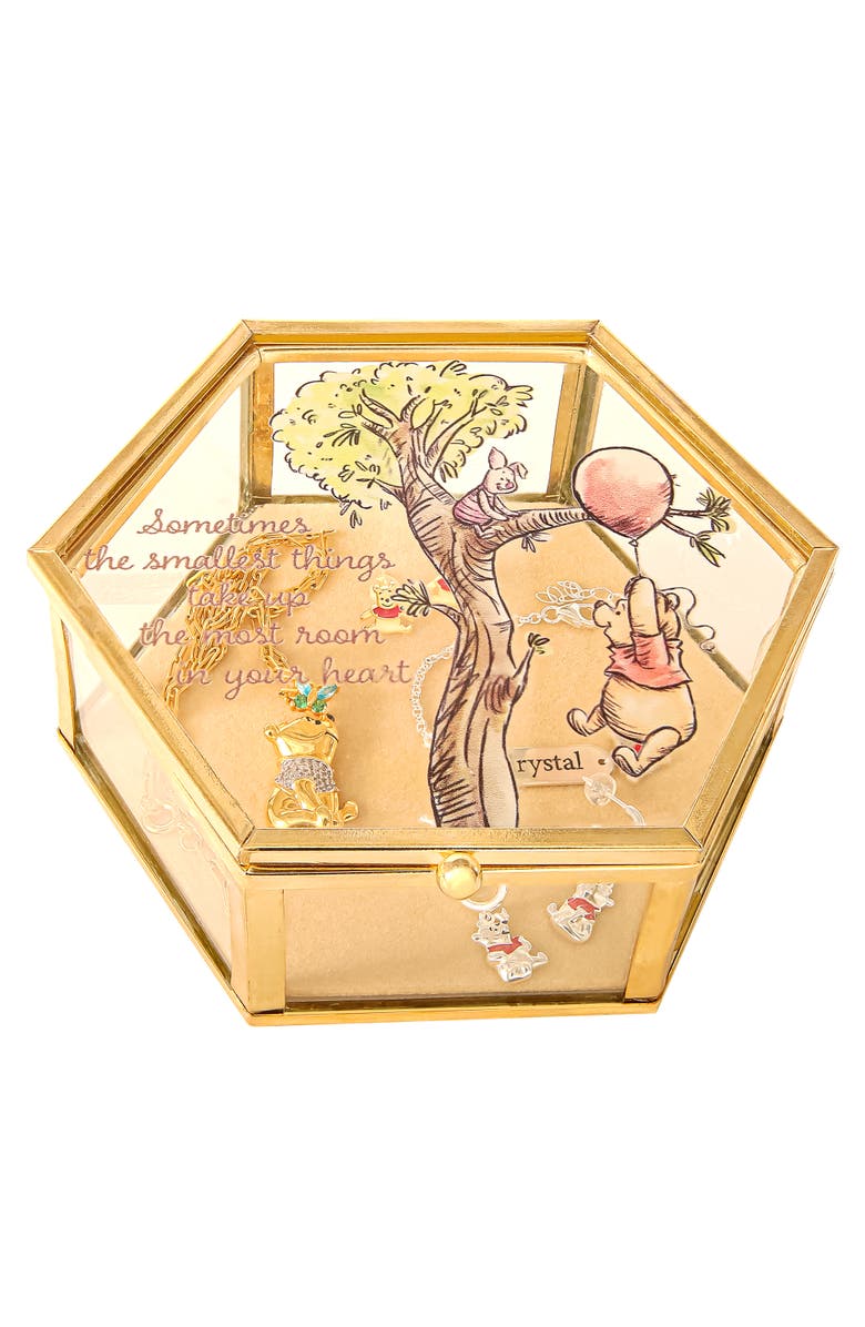 Disney Cute Glass Jewelry Box, Main, color, Gold