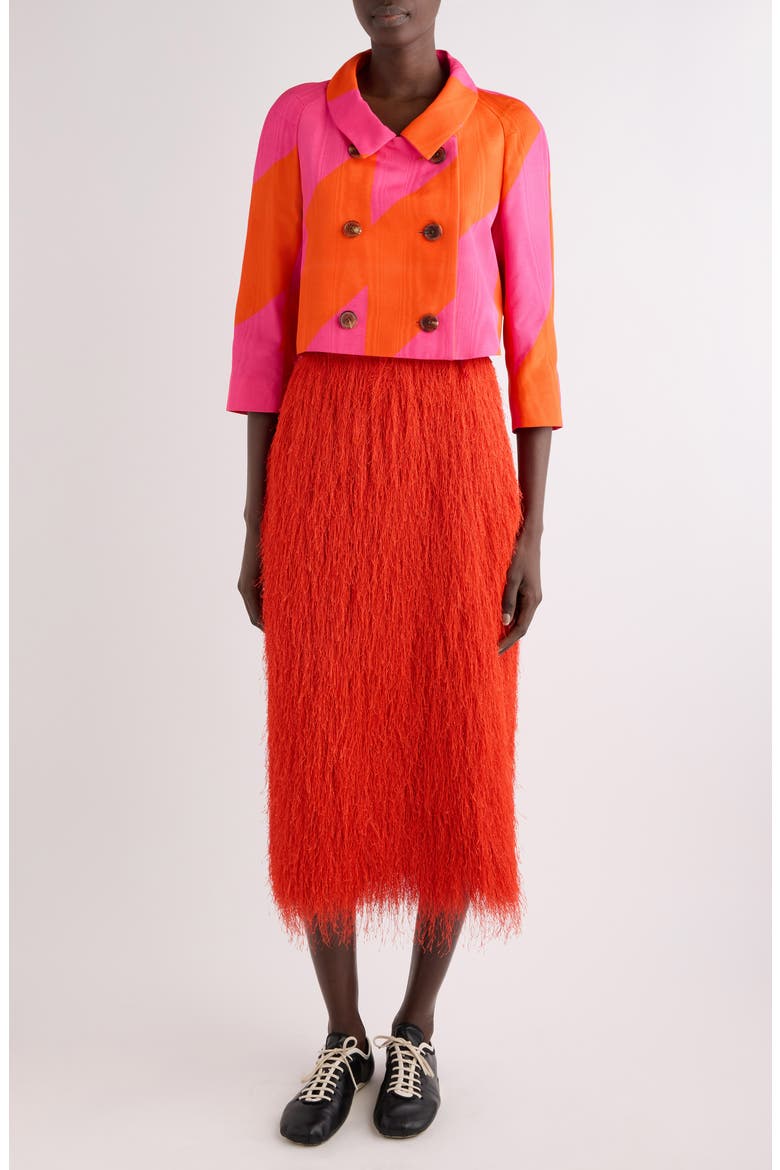 Vipa Broken Stripe Crop Moiré Jacket, Alternate, color, FUCHSIA