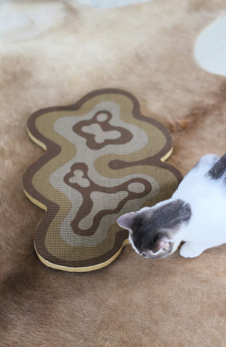 Catenary Bloom Cat Scratcher, Alternate, color, Brown