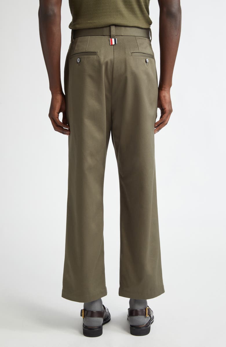 Thom Browne Unconstructed Cotton Twill Trousers, Alternate, color,