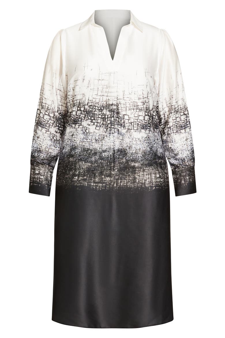 Caroline Gradient Print Long Sleeve Shirtdress, Alternate, color, ACID