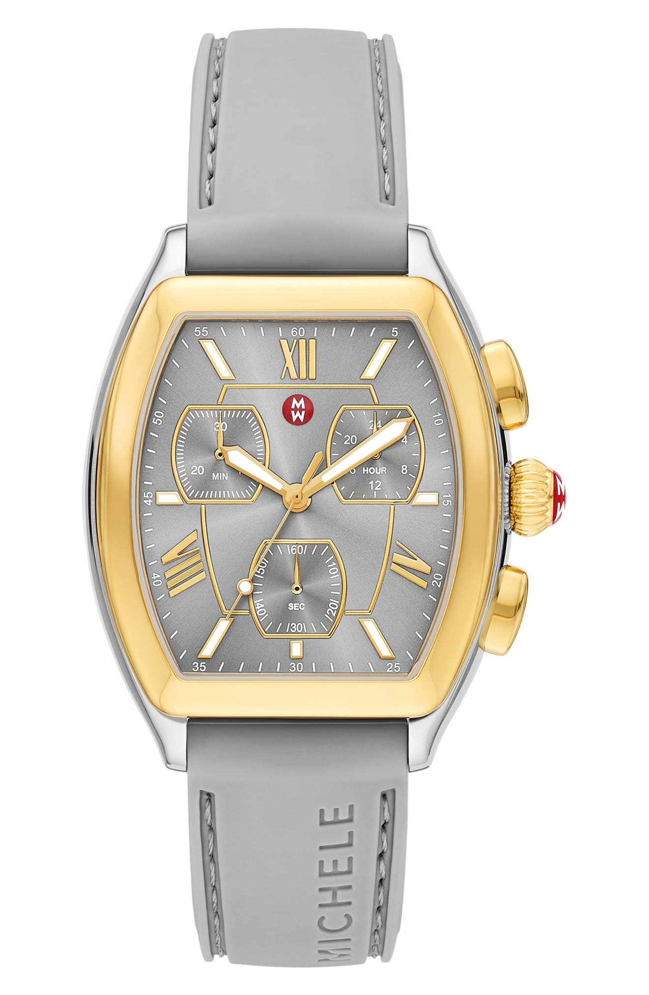 MICHELE Releve Sport Silicone Strap Watch, 45mm