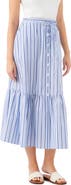 Karen Kane Stripe Tiered Cotton Skirt