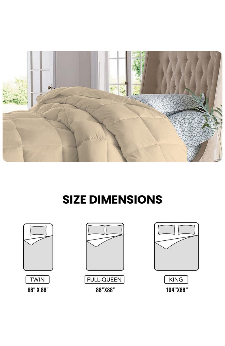 Luxury Home Solid Cream Microfiber Comforter, Alternate, color, Cream