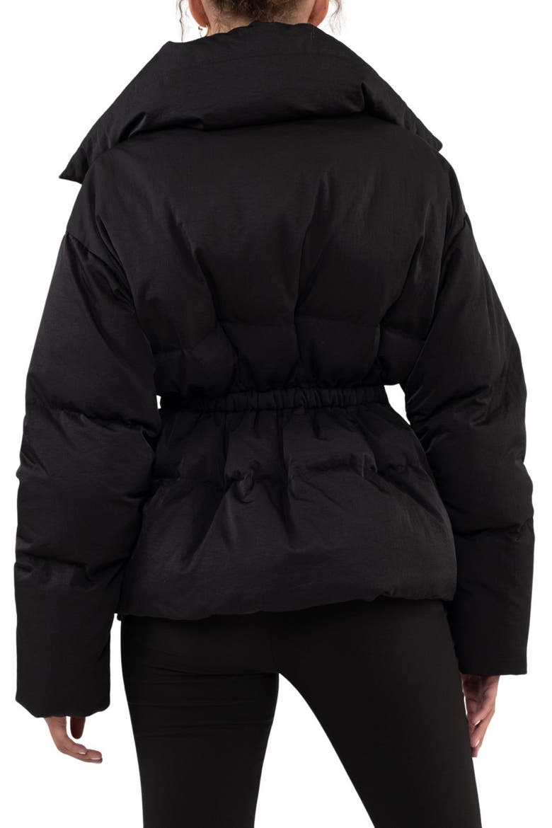 Waist Puffer Jacket, Alternate, color, BLACK