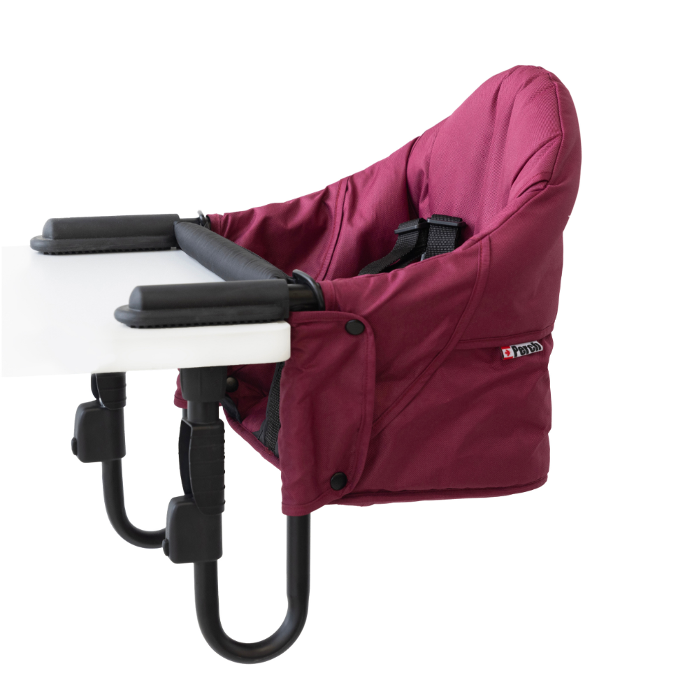 Guzzie and Guss Perch Portable Hook-On Baby Highchair - Compact, Travel-Friendly & Fits Most Tables in Bordeaux 