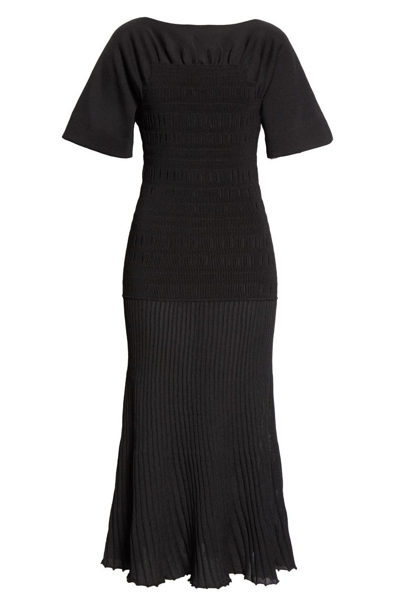 Proenza Schouler Smocked Pleated Midi Dress, Alternate, color, 
