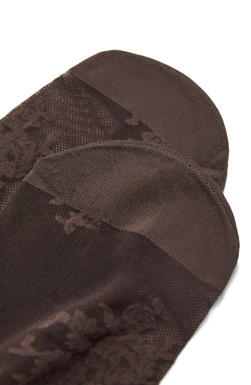 Mango Floral Jacquard Tights In Brown