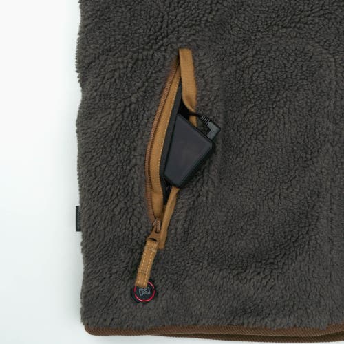 Mobile Warming Ranch Heated High-pile Fleece Vest In Brown