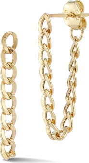Ember Fine Jewelry 14K Gold Curb Link Front/Back Earrings