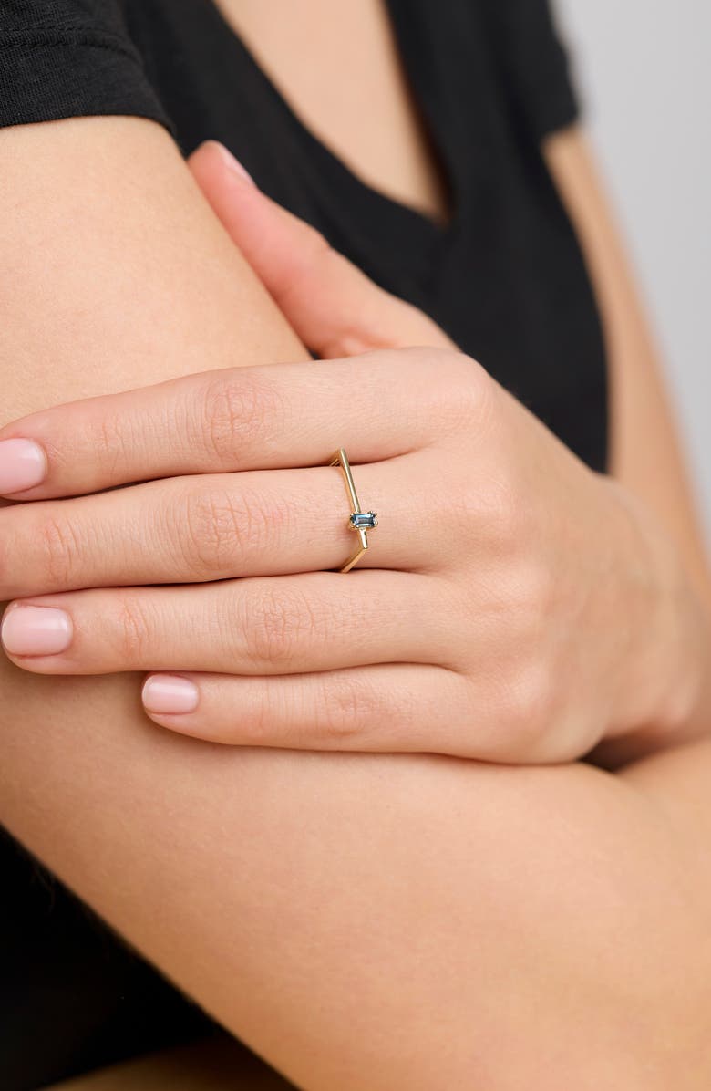 Bony Levy 14K Yellow Gold London Blue Topaz Stackable Ring, Alternate, color, 14K Yellow Gold