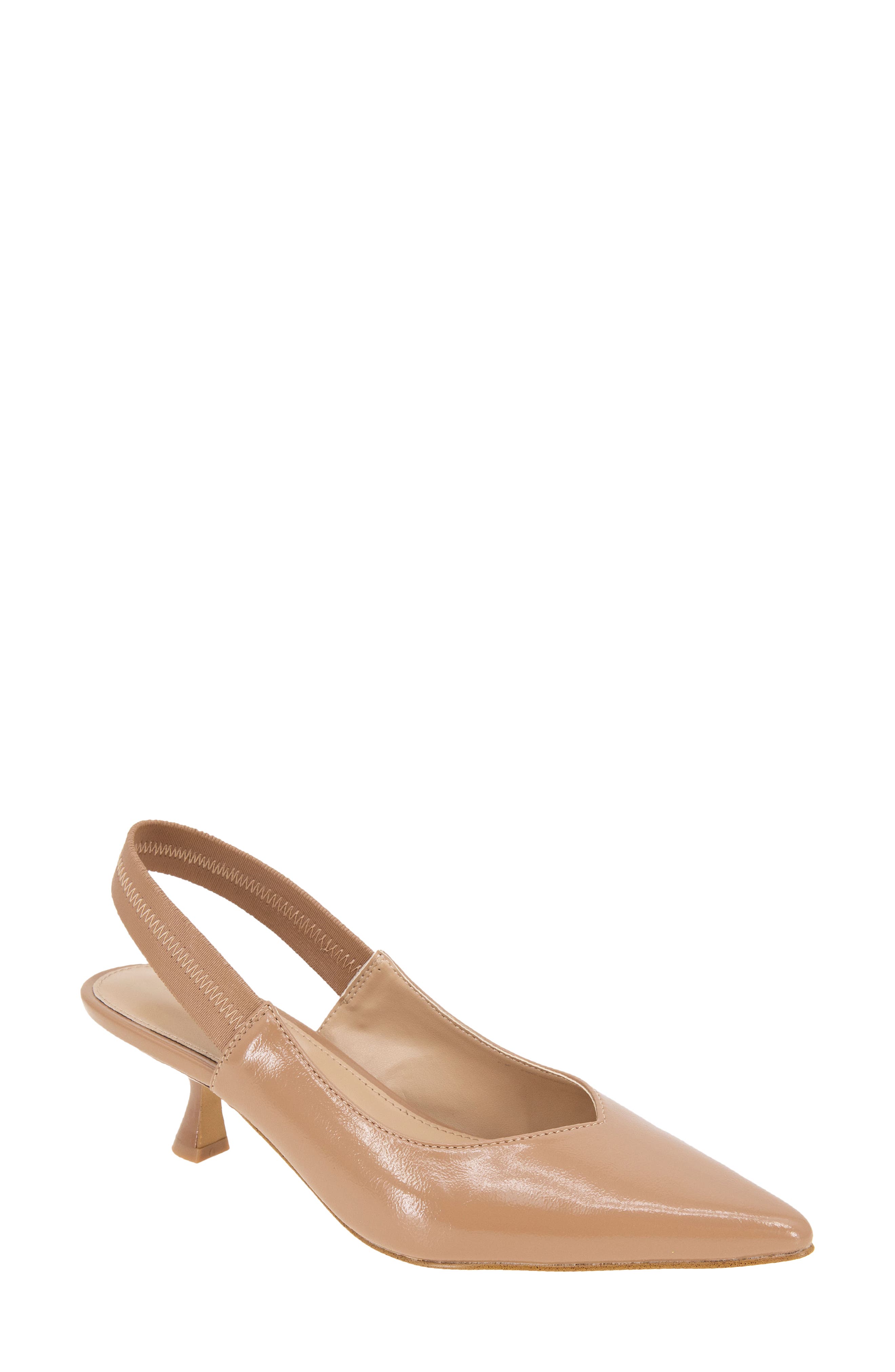 BCBGeneration Kayla Pointed Toe Kitten Heel Pump, Main, color, Tan Patent
