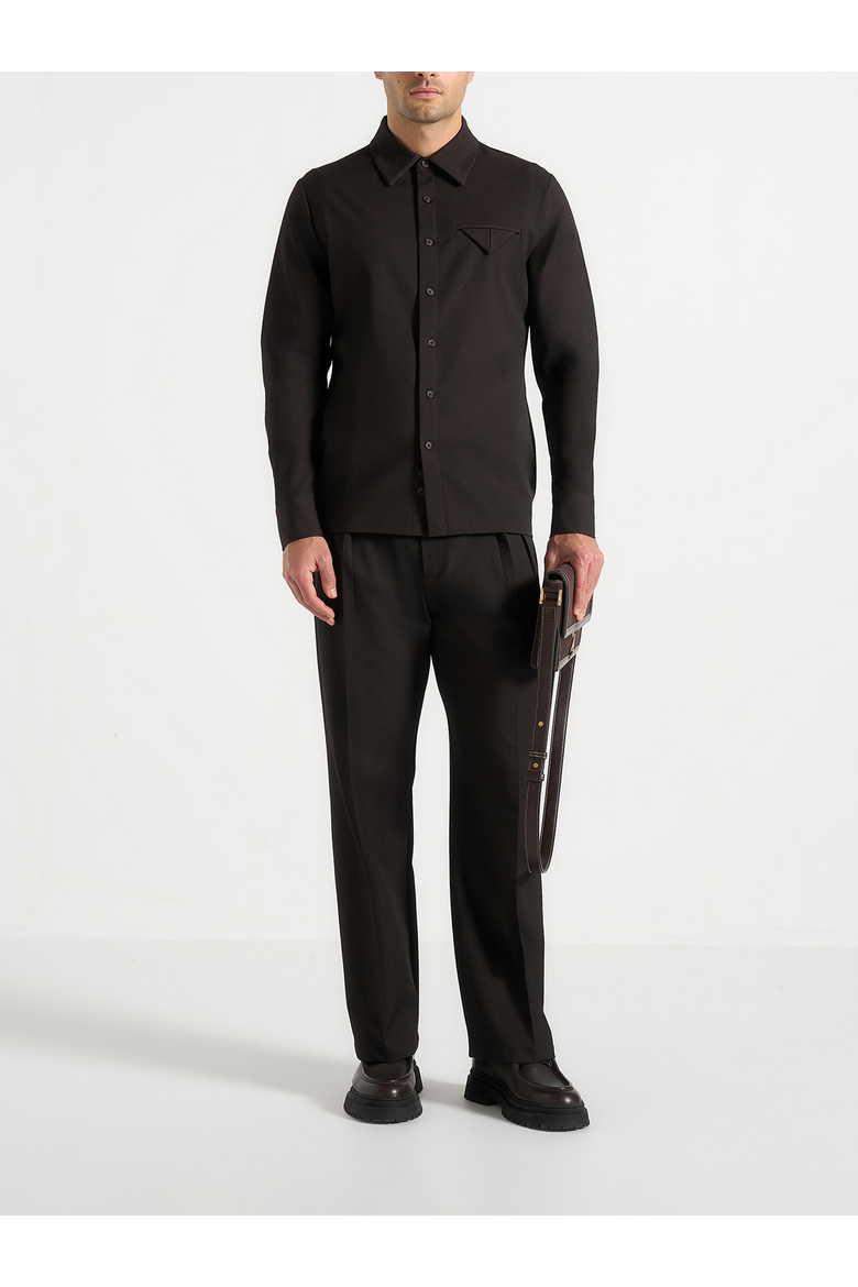 Pierre Fluid Pleat Front Trousers, Alternate, color, Dark Brown
