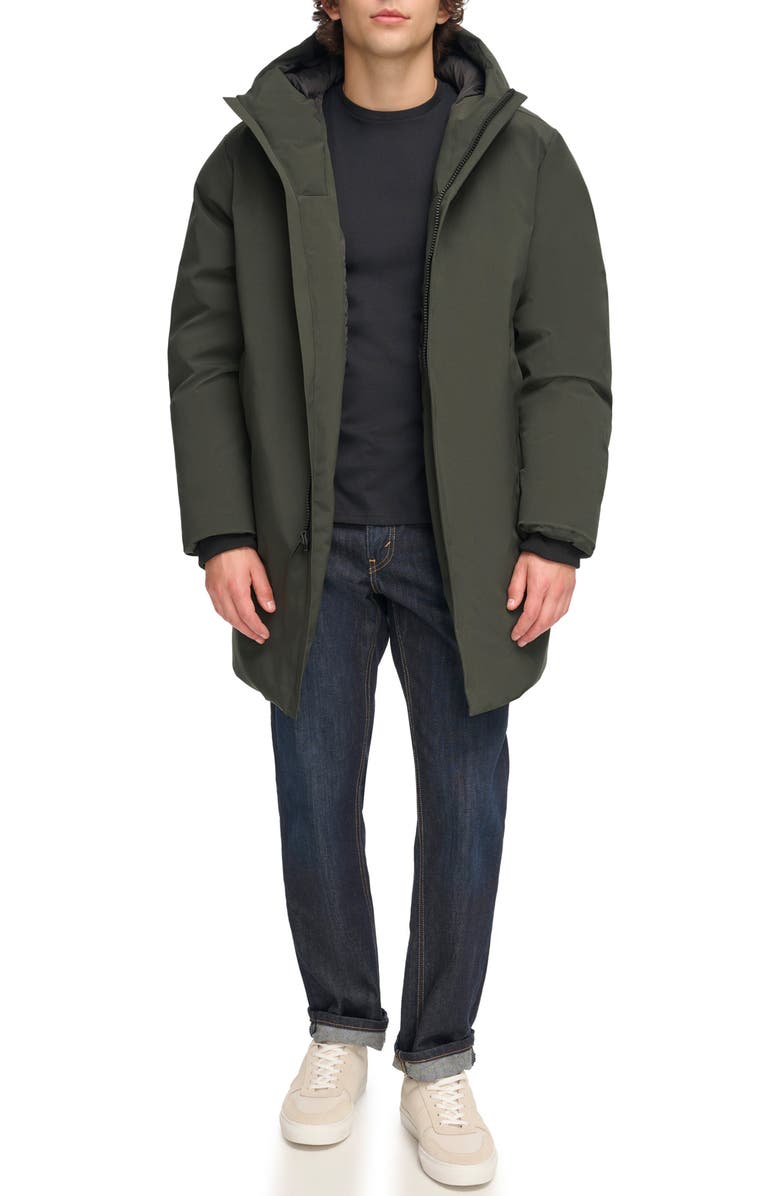 DKNY Stretch Arctic Hooded Jacket, Alternate, color, Dark Olive